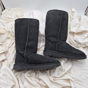 UGG Classic Tall II Boot Black bootie shearling women's size 7